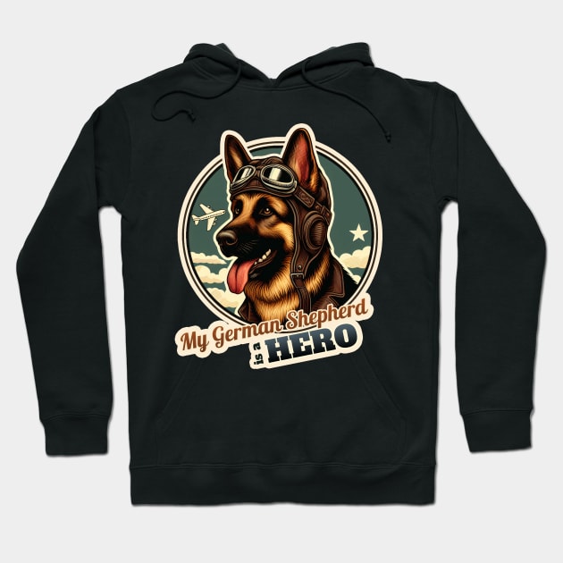 German Shepherd Pilot Hoodie by k9-tee